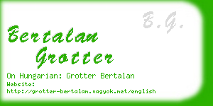 bertalan grotter business card